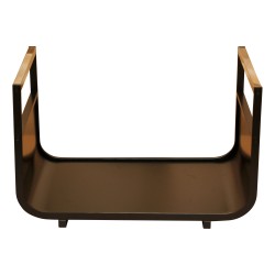 Corbeillle à bois ou porte-bûches en inox poli brillant et fer …