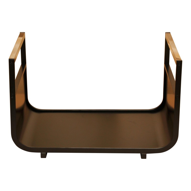 Corbeillle à bois ou porte-bûches en inox poli brillant et fer … - Moinat - Accessoires de cheminée Corbeillle à bois ou porte-bûches en inox poli brillant et fer … - Moinat - Accessoires de cheminée