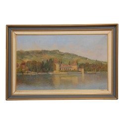 Ölgemälde auf Leinwand mit Blick auf das Château de Rolle