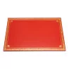 个带有金色装饰图案的红色皮革书包或桌垫， - Moinat - 办公用品, 墨水瓶