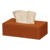 Rectangular tissue box in Havana beige leather and pigure … - Moinat - Office accessories, Inkwells