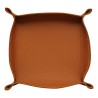 Vide-poche en cuir beige havane et pigure Hermes. - Moinat - Accessoires de bureau, Encriers