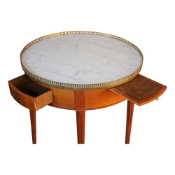 Louis XVI bouillotte table in cherry wood with 2 drawers and 2 …