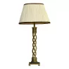 Twisted lamp in chased bronze with marble base and … - Moinat - Table lamps