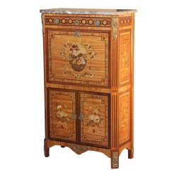 Secrétaire de style Louis XVI marqueté en bois de rose, …