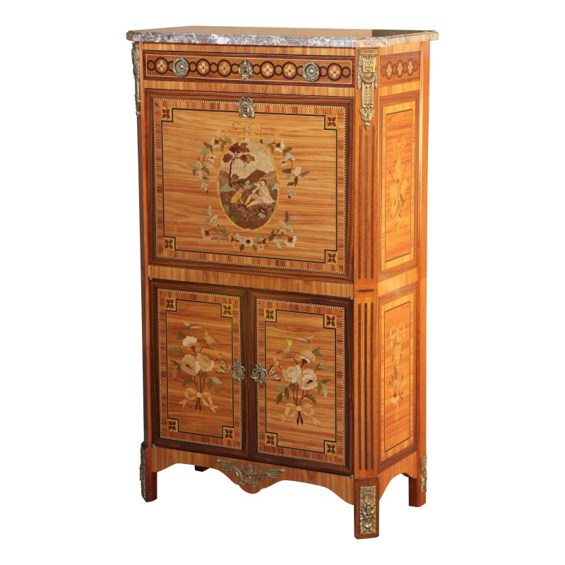 Secrétaire de style Louis XVI marqueté en bois de rose, … - Moinat - Bureaux cylindre, à abattant, Secrétaires Secrétaire de style Louis XVI marqueté en bois de rose, … - Moinat - Bureaux cylindre, à abattant, Secrétaires