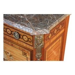 Secrétaire de style Louis XVI marqueté en bois de rose, …