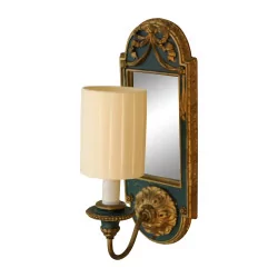 Pair of carved wooden sconces with mirror. Electrification…