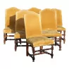 Серия из 6 стульев в стиле Людовика XIII из орехового дерева, с мягкими сиденьями и … - Moinat - Стулья