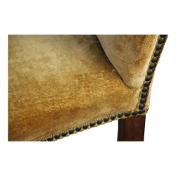 Series of 6 Louis XIII chairs in walnut, upholstered seats and …