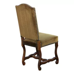 Série de 6 chaises de style Louis XIV en noyer recouvertes de …
