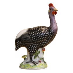 Paire de pintades en porcelaine, probablement de Saxe en …