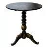 Guéridon Napoléon III à pied central en bois laqué noir avec - Moinat - Bouts de canapé, Bouillottes, Chevets, Guéridons