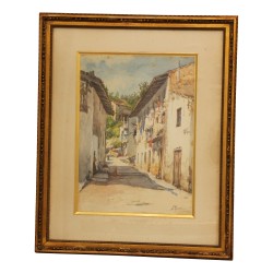 Aquarell signiert François RIVOIRE (1842-1919), darunter gerahmt