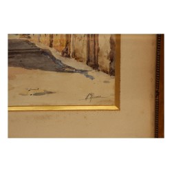 Aquarell signiert François RIVOIRE (1842-1919), darunter gerahmt