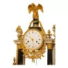 White marble mantel clock, richly decorated with … - Moinat - Table clocks