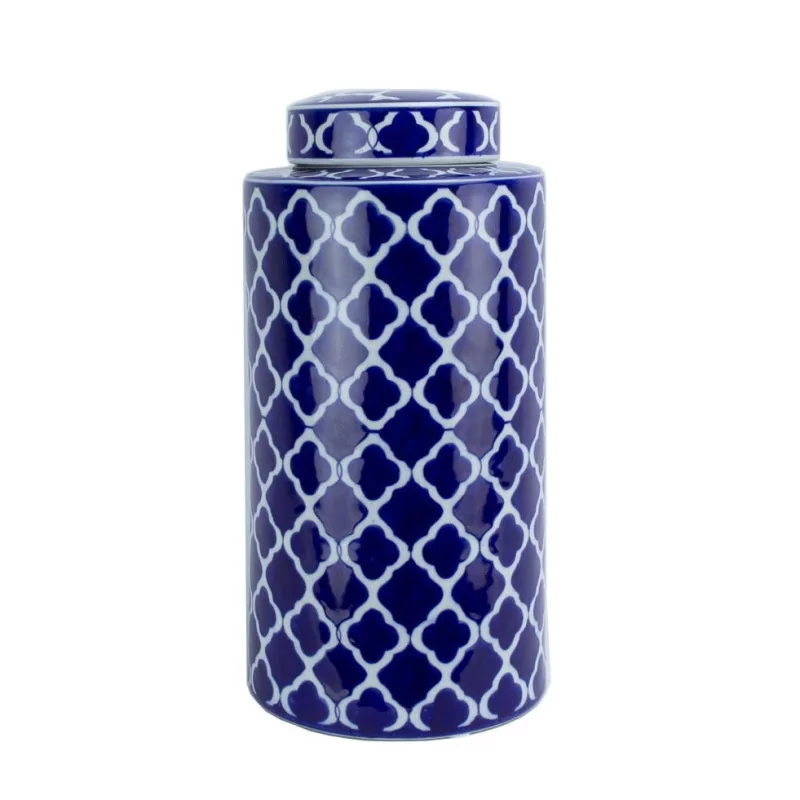 Chinese porcelain herb pot with dark blue pattern and - Moinat - Boxes, Urns, Vases