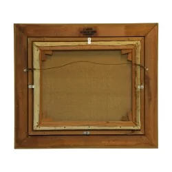 Tableau huile sur toile représentant les quais à Rolle au bord …