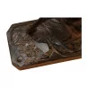 Greyhound in sculpted wood from Brienz and patinated signed AH, … - Moinat - VE2022/3