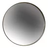 Grand miroir rond avec cadre en métal noir. - Moinat - Glaces, Miroirs