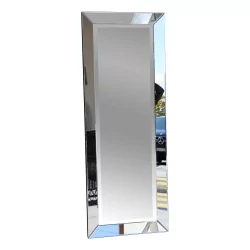 Grand miroir de penderie avec verre biseauté et cadre en