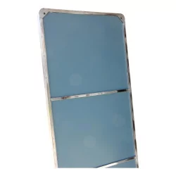 Large mirror with silver-coloured flat iron frame.