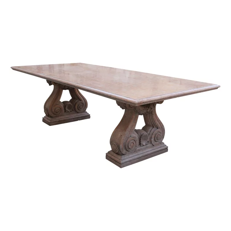 Table in red marble from Verona in Italy, entirely … - Moinat - Tables