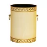 wastebasket in white patinated metal with decoration of … - Moinat - Decorating accessories