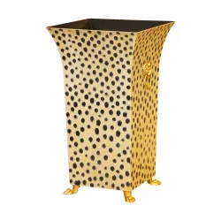металлическая подставка для зонтов кремового цвета с леопардовым узором