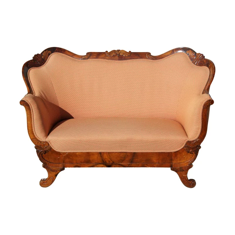 Yverdon embossed walnut sofa. Louis-Philippe period of the - Moinat - Sofas