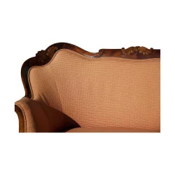 Yverdon-Sofa aus geprägtem Walnussholz. Louis-Philippe-Zeit des