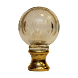 Boule d'escalier en verre travaillé avec étoile au sommet avec …