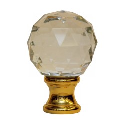 Stair ball in worked glass with a diamond-like facet …