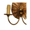 water lily sconce in gilded bronze with 2 lights. - Moinat - Wall lights, Sconces
