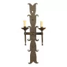 wrought iron wall lamp with 2 lights. France 20th century. - Moinat - Wall lights, Sconces