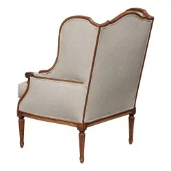 Paire de bergères Louis XVI en noyer