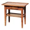 Kleiner rustikaler Nussbaumtisch mit Schublade und Holzplatte. - Moinat - Sockeltische, Gueridons
