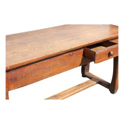 Table rustique en sapin avec 2 tiroirs
