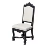 Lot de 8 chaises de style Louis XIV en chêne laqué noir avec … - Moinat - Chaises