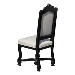 Set of 8 Louis XIV style chairs in black lacquered oak with …