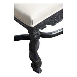 Set of 8 Louis XIV style chairs in black lacquered oak with …