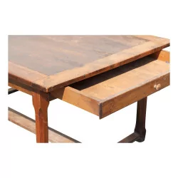 rectangular table in walnut and fir with 2 drawers and 2 …