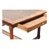 张胡桃木和杉木长方形桌子，带 2 个抽屉和 2 个…… - Moinat - 餐桌