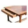 rechteckiger Tisch in Nussbaum und Tanne mit 2 Schubladen und 2 … - Moinat - Esstische