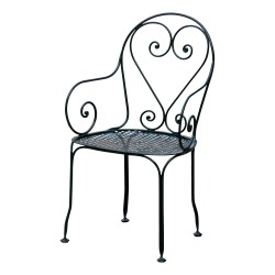 Armchair model Vichy in wrought iron with seat in sheet metal