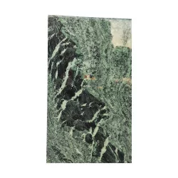 Tray in green marble from the Alps, dark green veined with white.