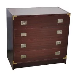 Commode anglaise en placage d'acajou de style bateau ou marine …