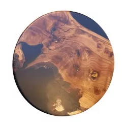 Petite table basse en orme et résine Epoxy noire, création