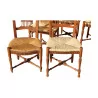 Set aus 6 Strohgarbenstühlen aus Kirschholz. Höhe … - Moinat - Stühle