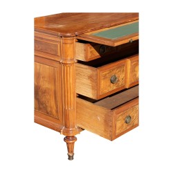 Louis XVI chest of drawers in walnut mounted on fir. Eastern France, …